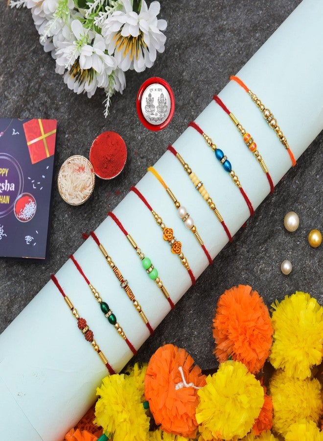Mobison HakunaMatata Combo of 10 Dora Rakhi Set for Brother, Bhaiya, Bhabhi for Rakhi/Rakshabandhan with Roli Chawal & Greeting Card | Premium Rakhi Hamper RKHMPR30 - Image 1